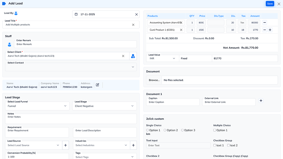 Add Multiple Products