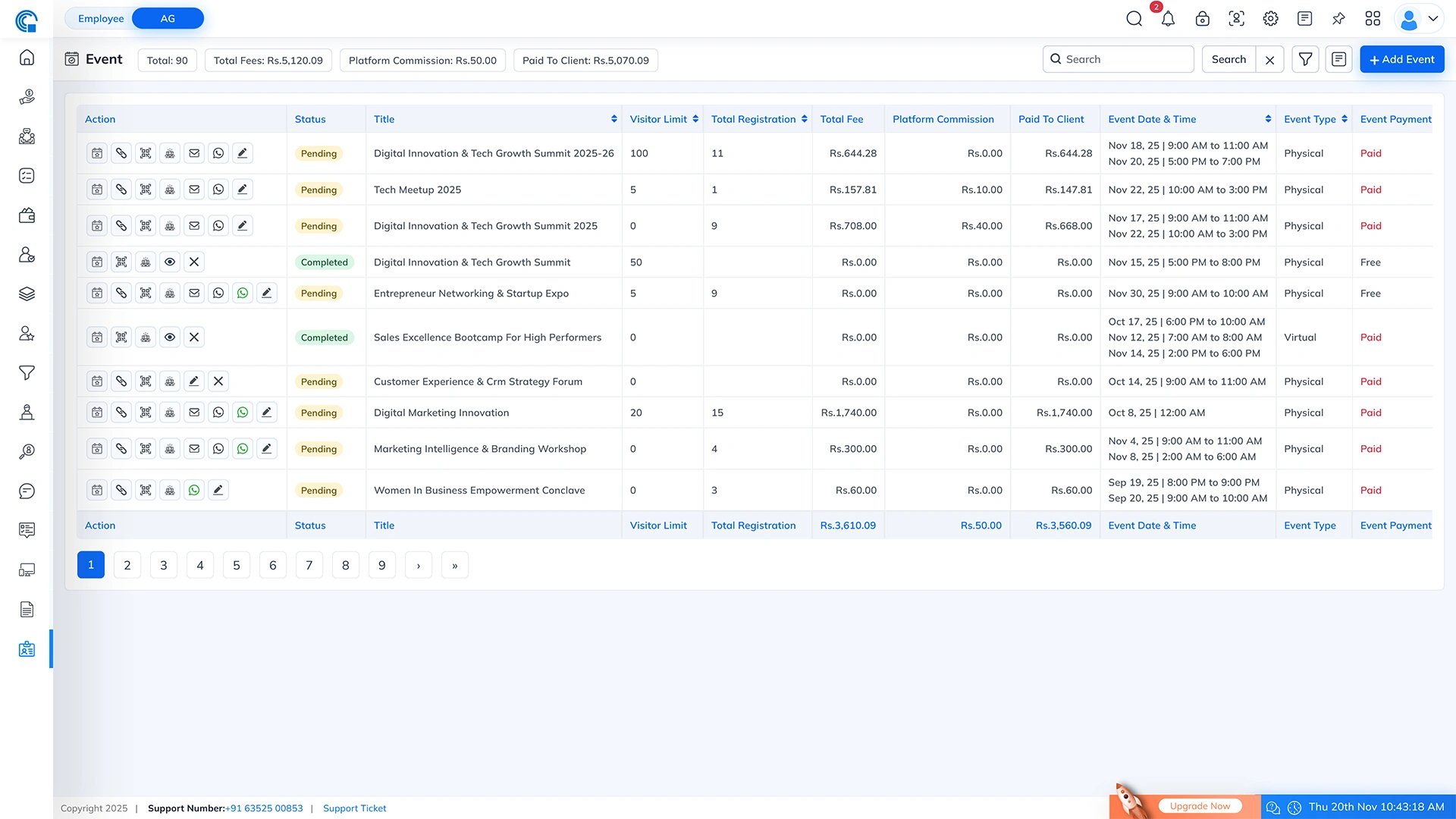 Event Module Navigation