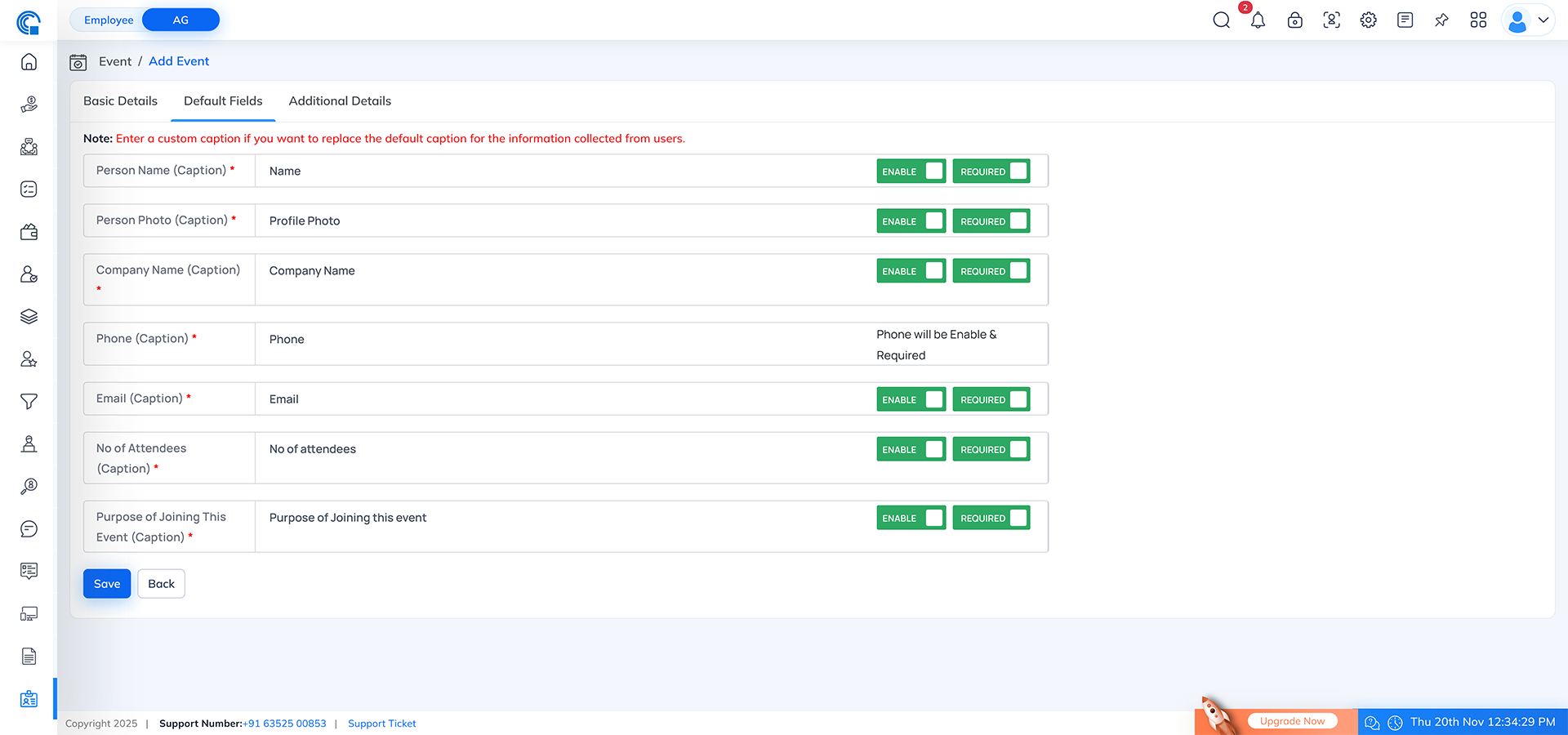 Event Module Navigation