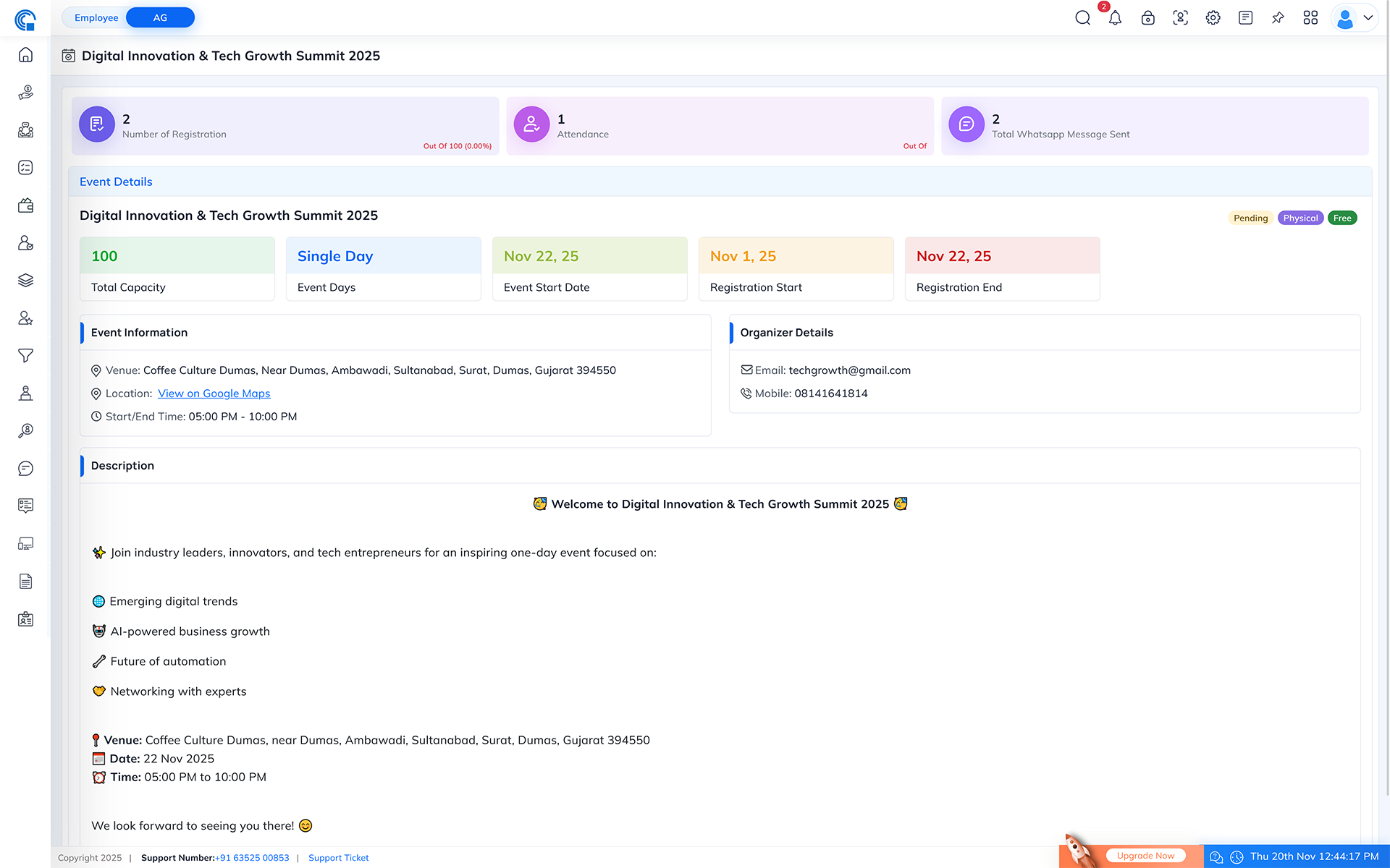 Event Module Navigation