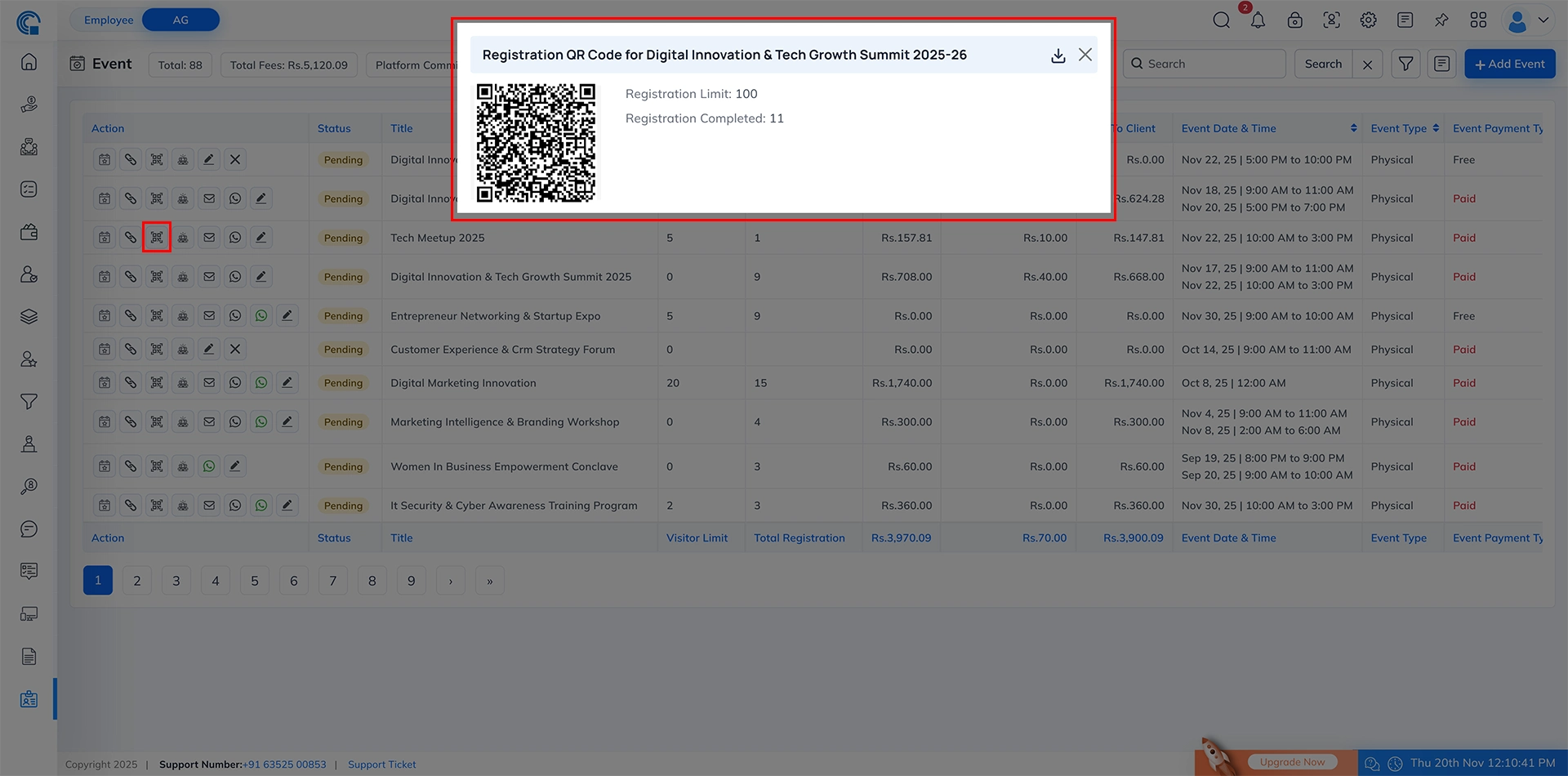 Event Module Navigation