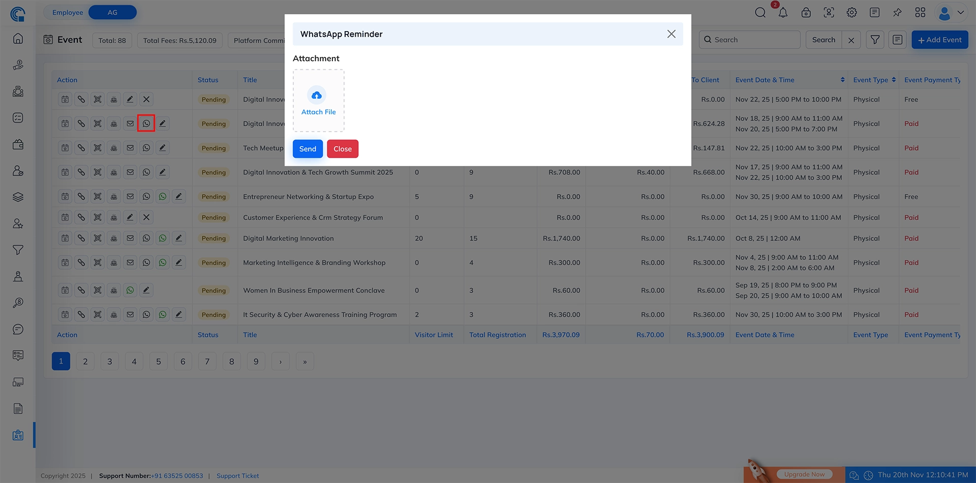 Event Module Navigation