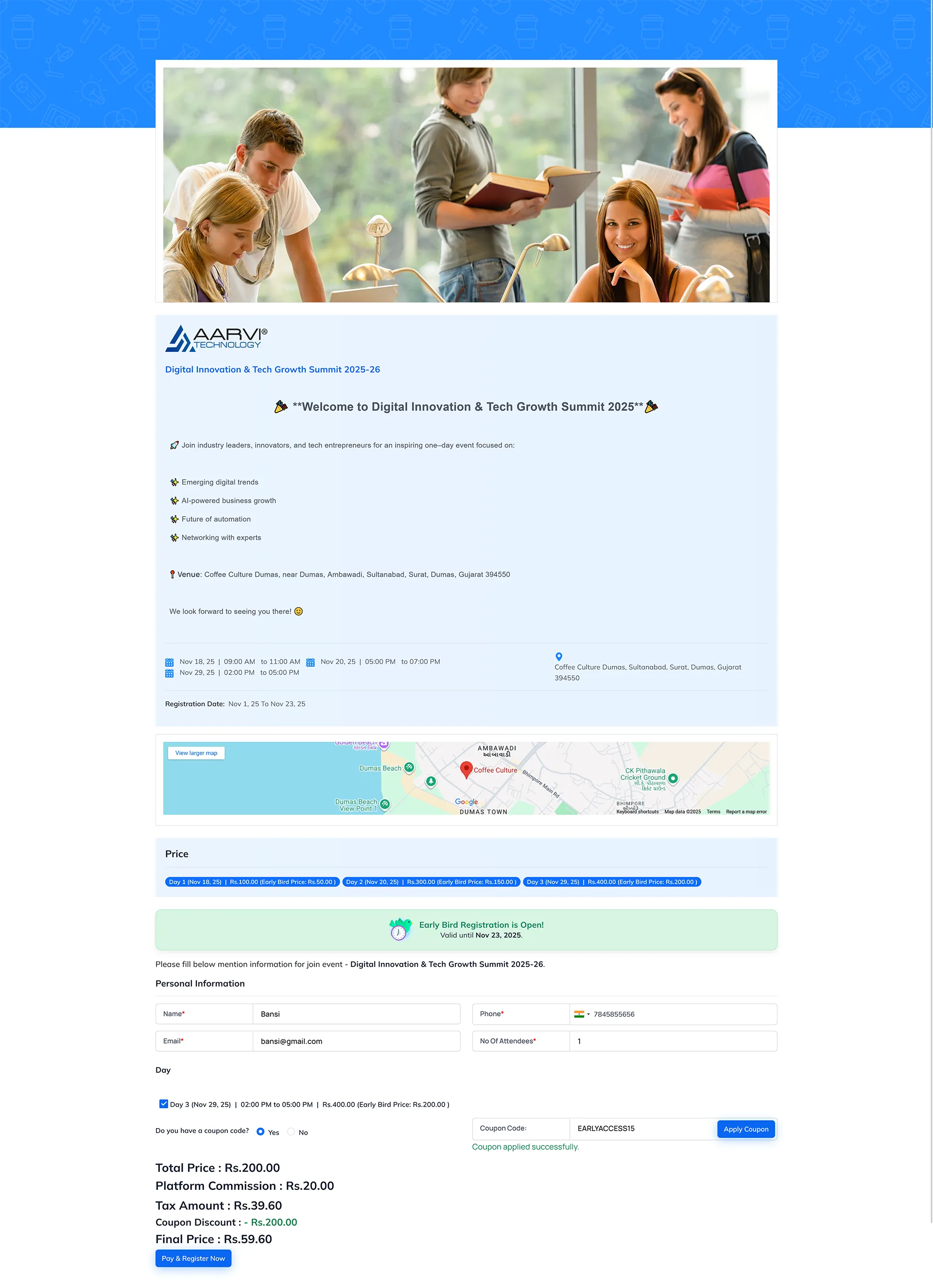 Event Module Navigation