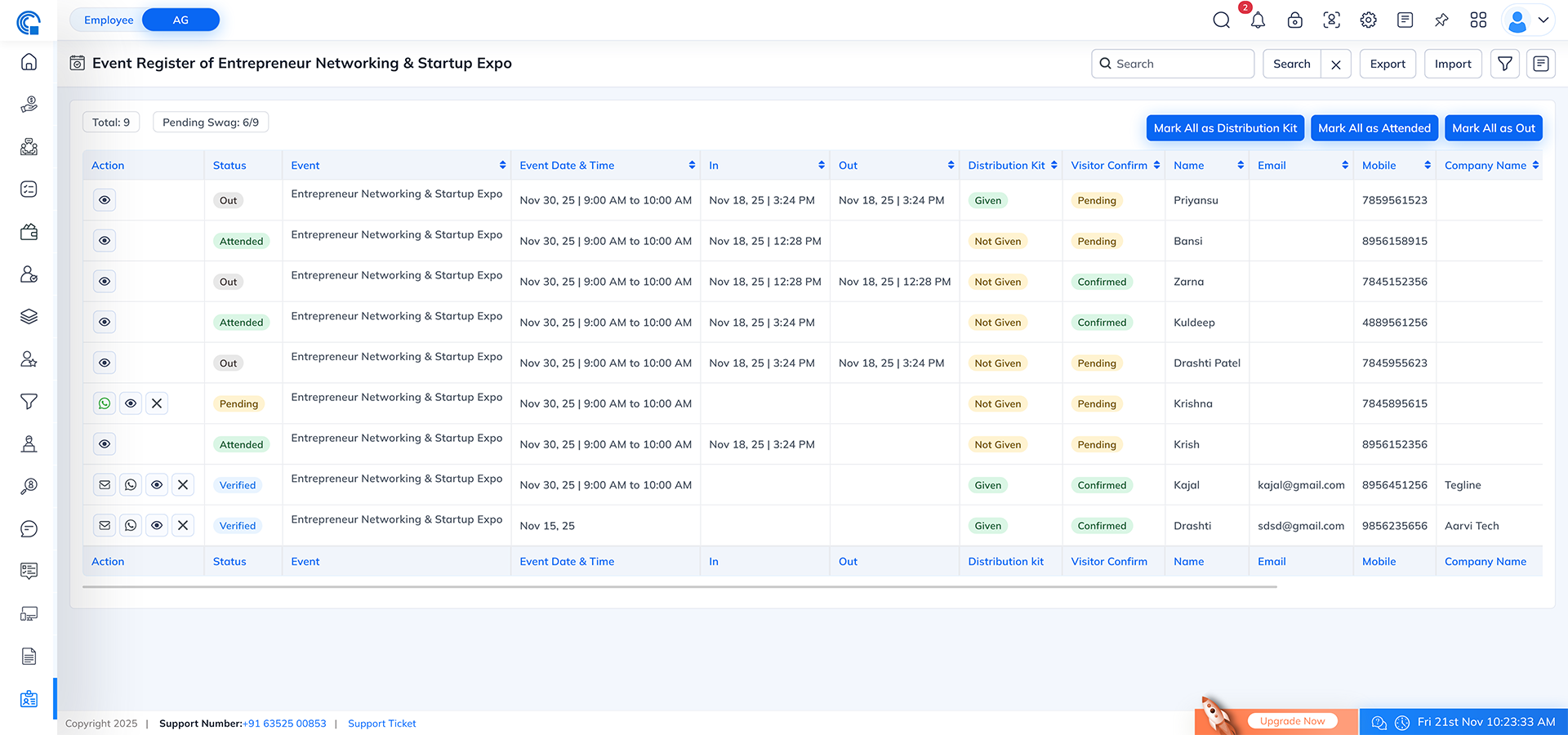 Event Module Navigation