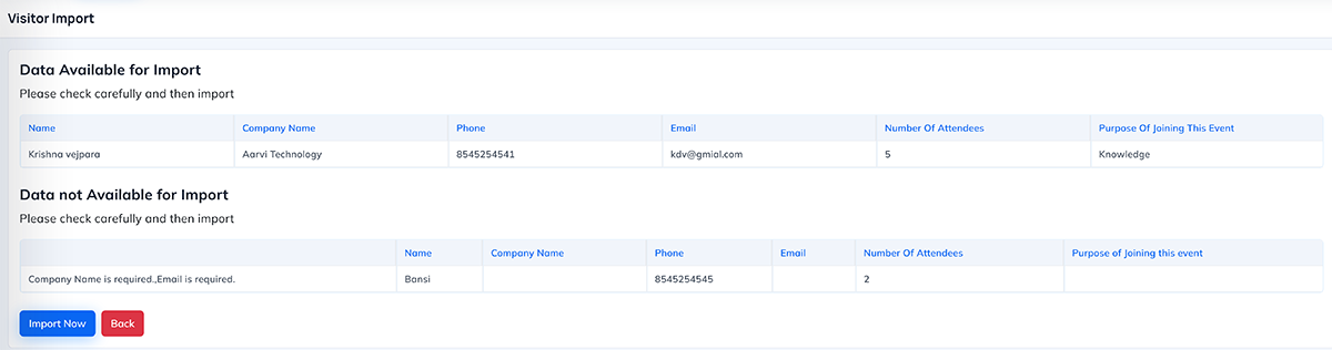 Event Module Navigation