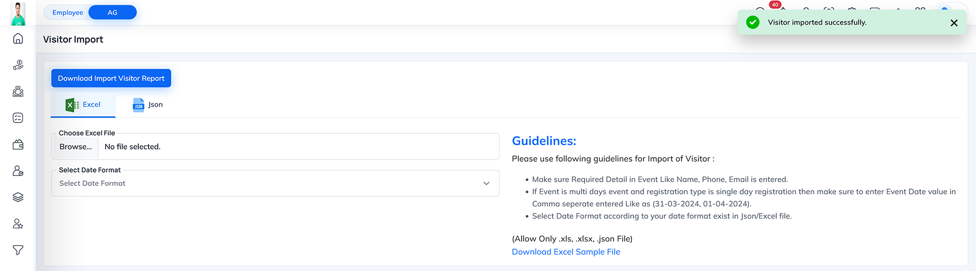 Event Module Navigation