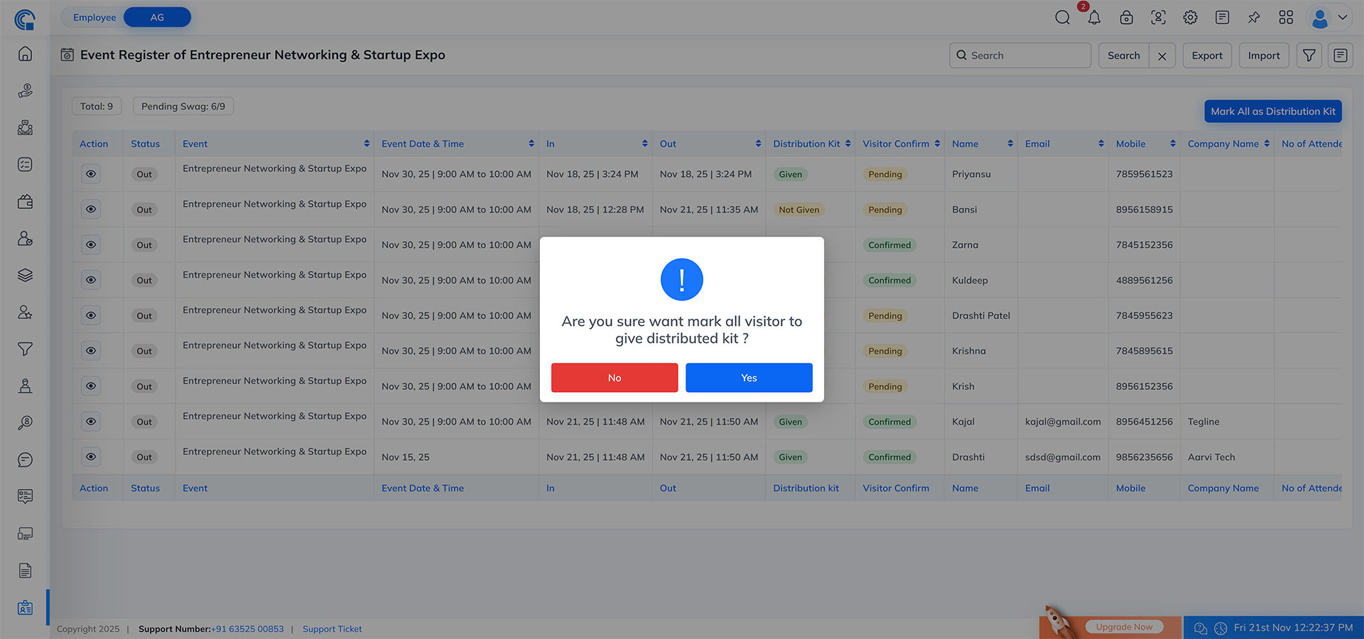 Event Module Navigation
