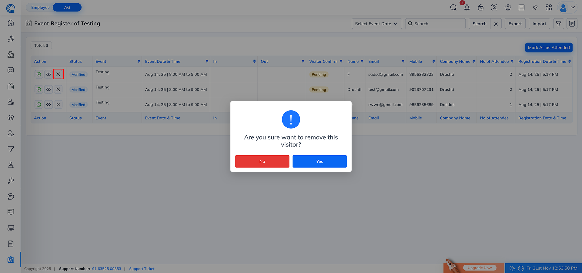 Event Module Navigation